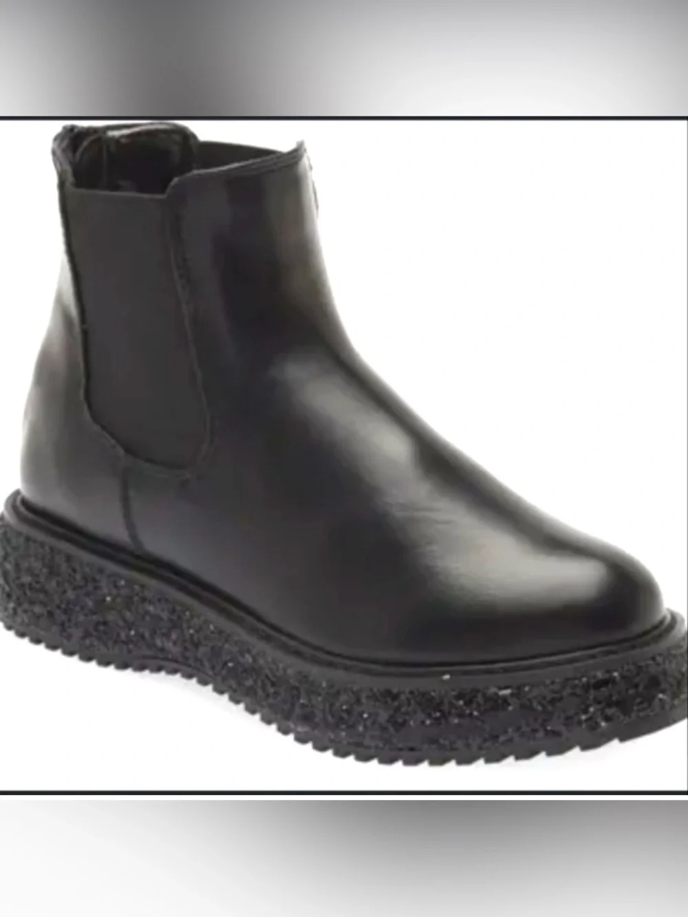 Steve Madden Kids' JHarper Glitter black platform Combat Boot Size 4